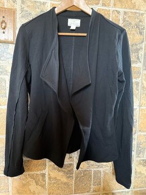 Caslon Black Draped Open Front Sweater Small